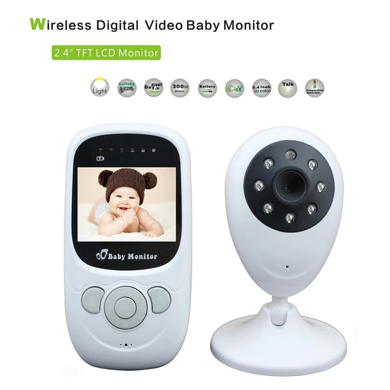 

BabyKam Wireless Digital Video Baby Monitor 2.4inch Security Camera Baby Intercom Radios Night Vision LED Temperature Monitor