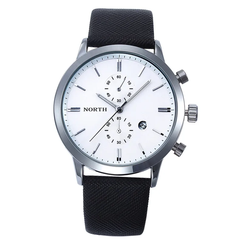  Fashion Men Casual Waterproof Date Leather Military Japan Watch Gift Men Wholesale #2AP17 (1)