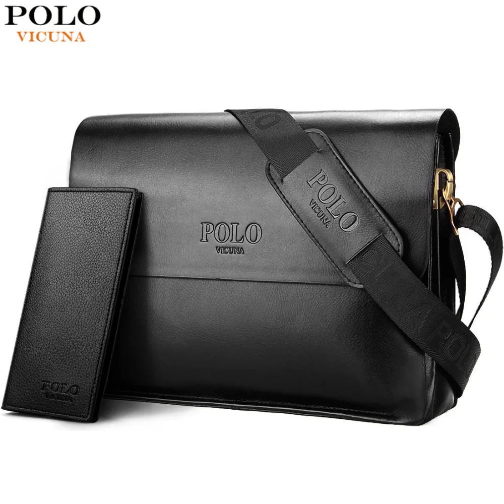 

VICUNA POLO Leather Men Bag Business Casual Messenger Bag High Quality Men's Brand Black/Brown Man Crossbody Bags For Travel