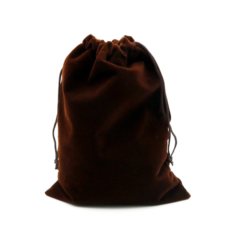 New 50pcs 15x20cm Dark Brown Large Jewelry Velvet Bags Pouches Soft