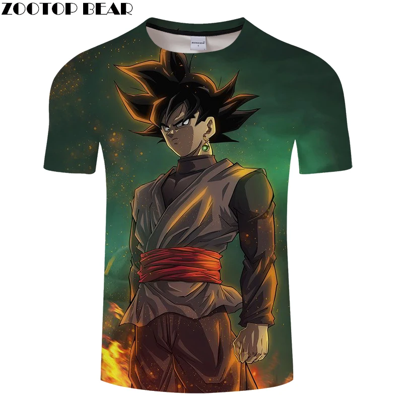 

Green Casual T-Shirt Summer Men 3D Print T shirt Dragon Ball Anime ShortSleeve Tshirt Loose Top Camiseta Drop Ship ZOOTOP BEAR