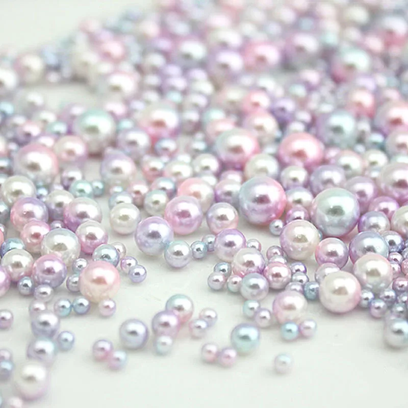 

LNRRABC New Hole Simulated Pearl Beads For Jewelry Making Colorful DIY Materials Jewelry Findings Nail Art Clothing Decoration