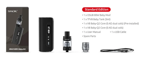Zestaw do papierosów elektronicznych SMOK Osub 80W baby kit Vape pudełko waporyzator mod E papieros szisza mech mod z TFV8 pojemnik dla niemowląt S052 tanie tanio Bez Baterii 2300 mAh Kształt skrzynki 510 thread 18650 Metal 1-80W 83*37*22mm Take 1*18650 (no battery) 0 1-3 0ohm(VW) 0 06-3 0ohm(TC) Zestaw do papierosów elektronicznych SMOK Osub 80W baby kit Vape pudełko waporyzator mod E papieros szisza mech mod z TFV8 pojemnik dla niemowląt S052 tanie tanio Bez Baterii 2300 mAh Kształt skrzynki 510 thread 18650 Metal 1-80W 83*37*22mm Take 1*18650 (no battery) 0 1-3 0ohm(VW) 0 06-3 0ohm(TC)