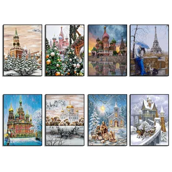 

Diamond Painting Cross Stitch Kremlin Palace Diamond Embroidery Patterns Rhinestones Mosaic Wall Decor Handmade Hobby & Crafts