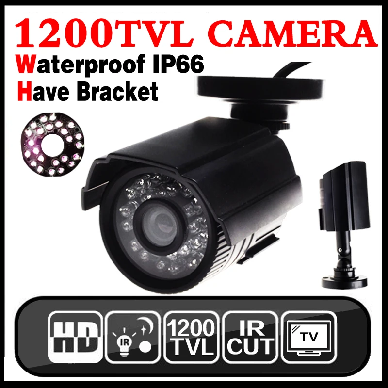 3 28BigSale Real 1200TVL HD Mini CCTV Camera Outdoor Waterproof IP66 24led IR CUT Infrared Security