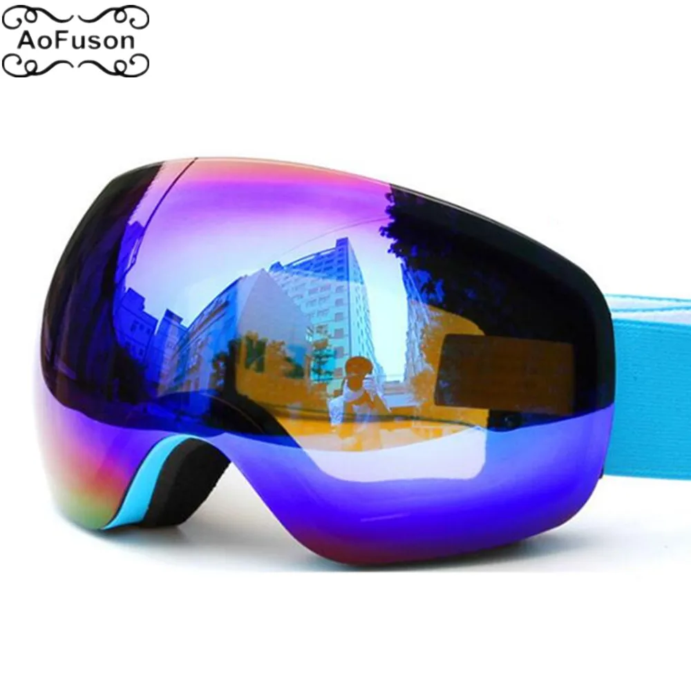 Snowboard Ski Snow Goggles Graffiti Anti-Fog UV Spherical Lens Adult Sport Glass