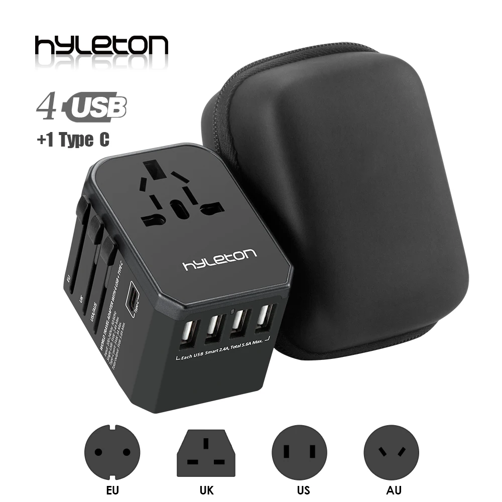 Best Seller Hyleton travel Adapter universal AC Power adapter 4 USB
