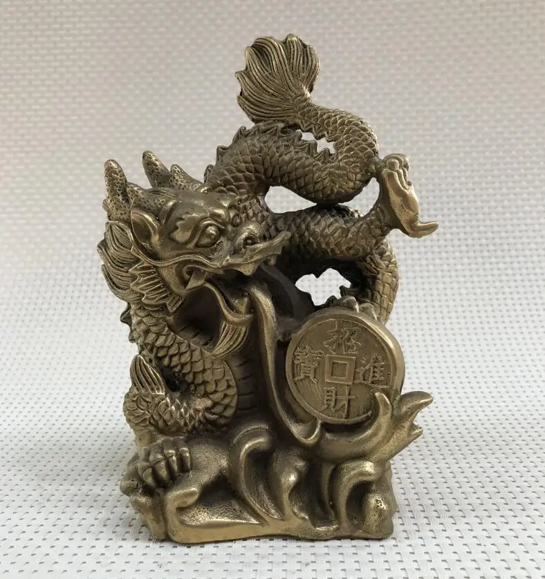 

Pure copper Fengshui bronze home decoration handicrafts ornaments Zhaojin treasures Long Xiaozhen homes