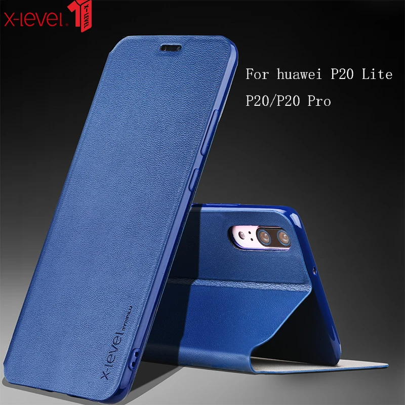 

X-Level Case For Huawei P20 Lite PU Leather Ultra Thin Silicone Edge 360 Protective Flip Cover For Huawei P20 Pro Case