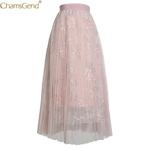 Девушки большие качели длинные юбки из тюлевой ткани Женская Макси юбка s плиссированная юбка размера плюс юбки женские юбки-пачки с высокой талией женские повседневные