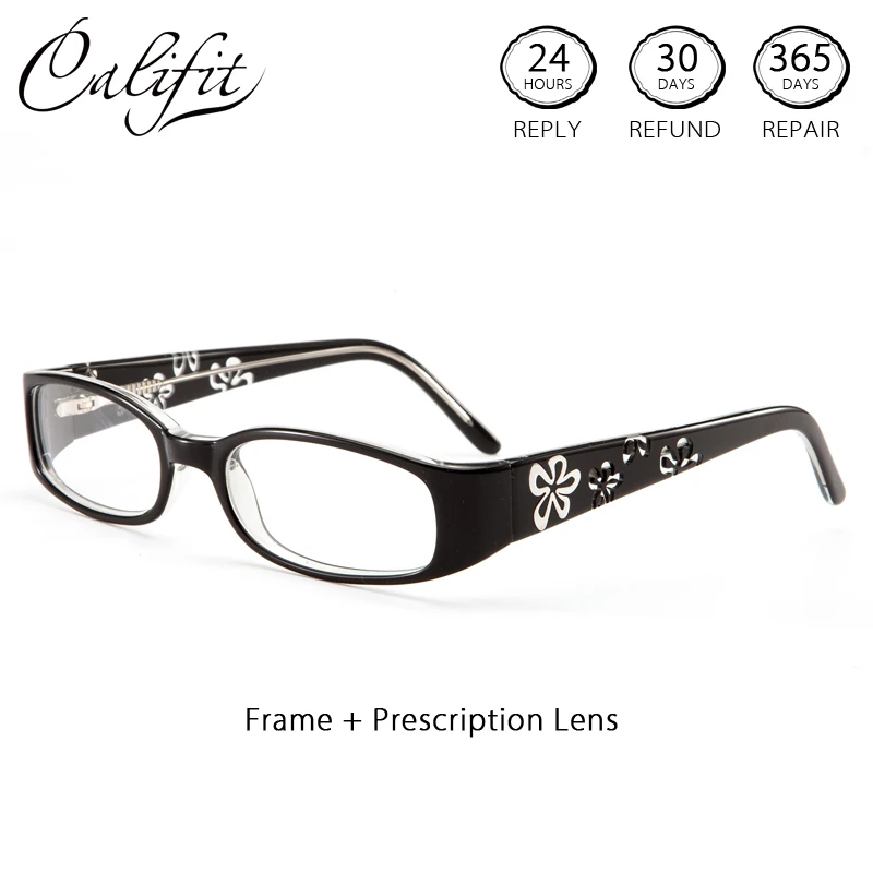 CALIFIT Oval Degree Astigmatism Prescription Glasses Women Flower Brand