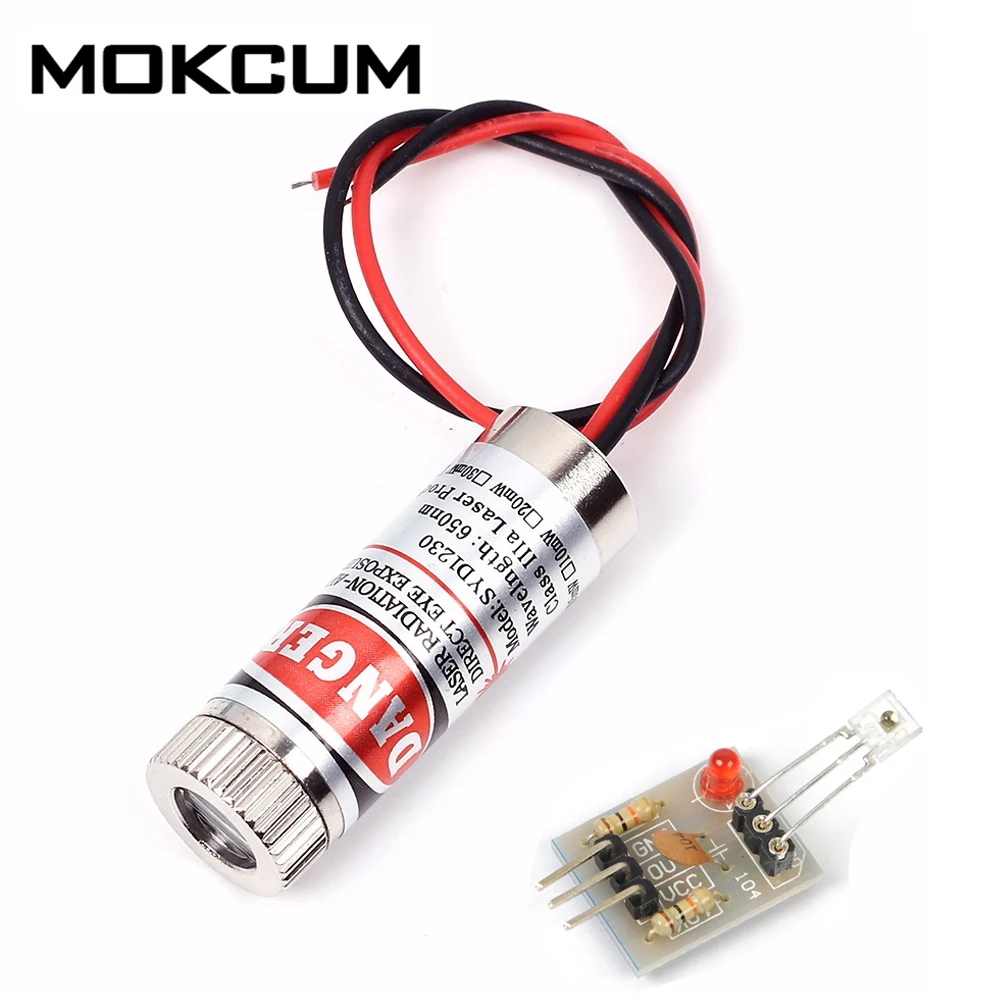 

Red Line Laser Diode Module 135mm Focusable Lens 650nm 5mW 4.5-5V Laser Test Tools Laser Receiver Sensor Module for Arduino 5V