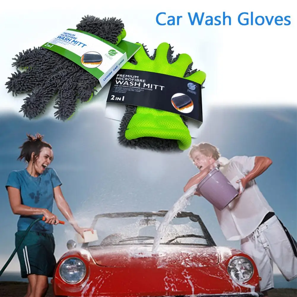 Buy 1PC Soft 5 Fingers Car Wash Gloves Car Wiping