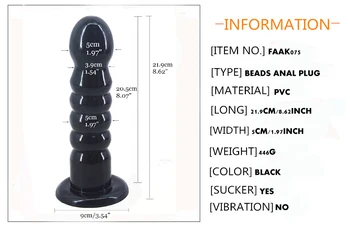 FAAK Beads anal plug suction black dildo sex toys for women men fake penis  anus massage balls butt plug sex shop flexible dick 2