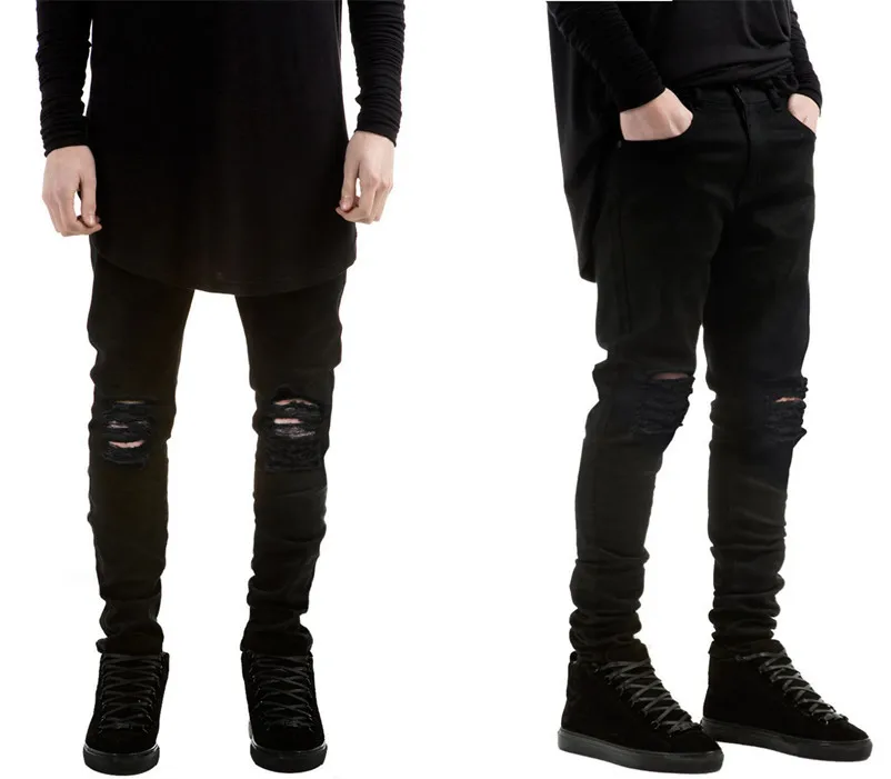 blacked ripped jeans