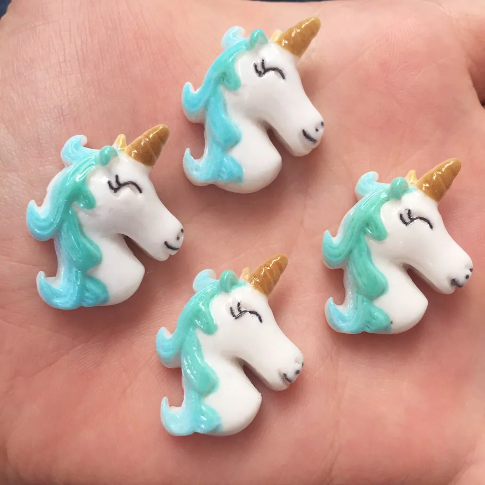 

New 10PCS 22*30mm Resin Hand Painted Unicorn Flatback Stone Scrapbook Fashion Ornaments W256
