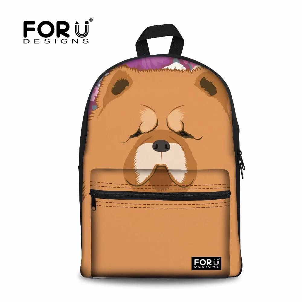 

FORUDESIGNS School Bag Children Backpacks Chow Chow Dog Printing Backpack Schoolbag for Teenager Girls School Satchel Rucksack