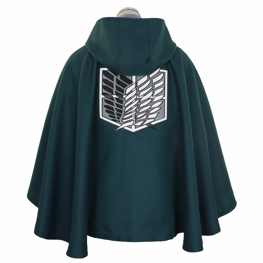 

Halloween Attack on Titan Survey Corps Black Cape Robes Cloak Shingeki no Kyojin Eren Jaeger Cosplay Costume Anime Japanese