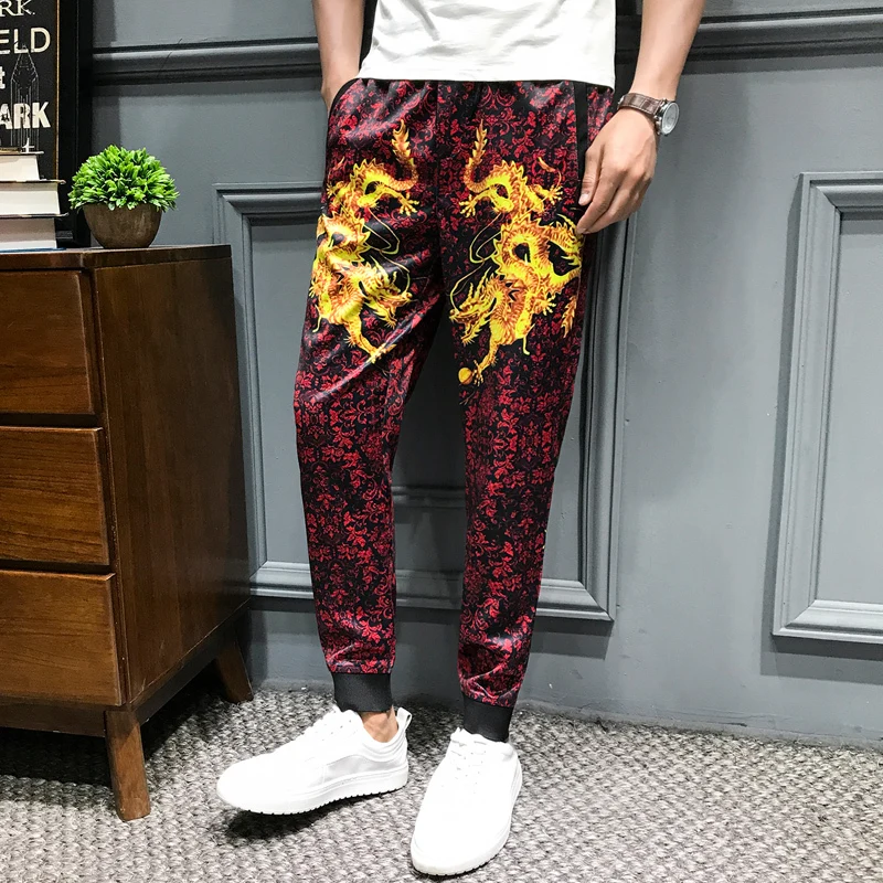 Loldeal Men High Quality Joggers Pants Casual Harem Pants Design Dragon Printing Casual Hip Hop Trousers Loldeal Men High Quality Joggers Pants Casual Harem Pants Design Dragon Printing Casual Hip Hop Trousers