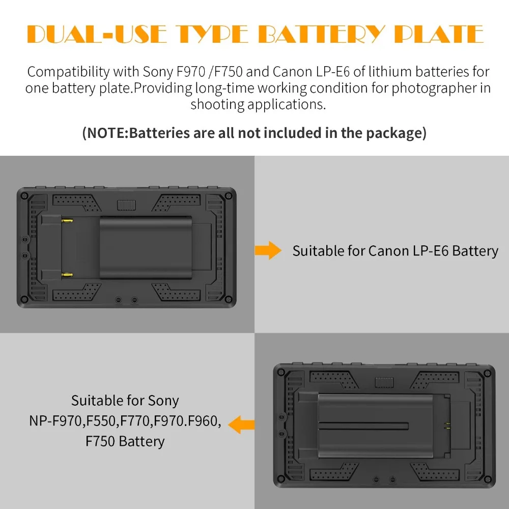 ANDYCINE A6 Lite 5inch DSLR HDMI Camera Field Monitor 1920x1080 Video Peaking Focus assits Input Output DC output with Tilt Arm