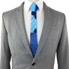 Новое поступление зеркало из плексигласа синий модный галстук мужской женский клетчатый тонкий для свадьбы деловой подарок для мужчины рождественский галстук