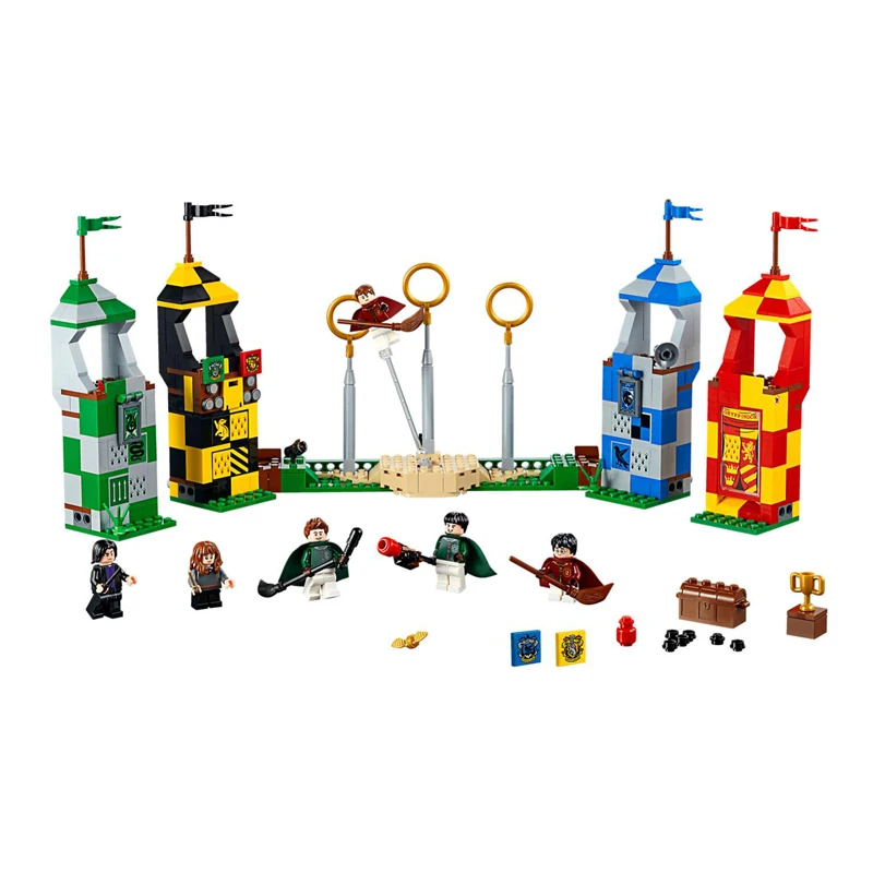 

Harri Movie Potter 169pcs Magic Quidditch Match Model Compatible with Legoings 75956 Set Building Blocks Kids Toys