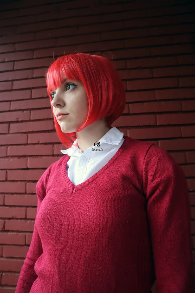 ROLECOS The Ancient Magus Невеста Косплей Хатори Томойо косплей головные уборы синтетические волосы Mahoutsukai no Yome цвет красного вина короткие волосы