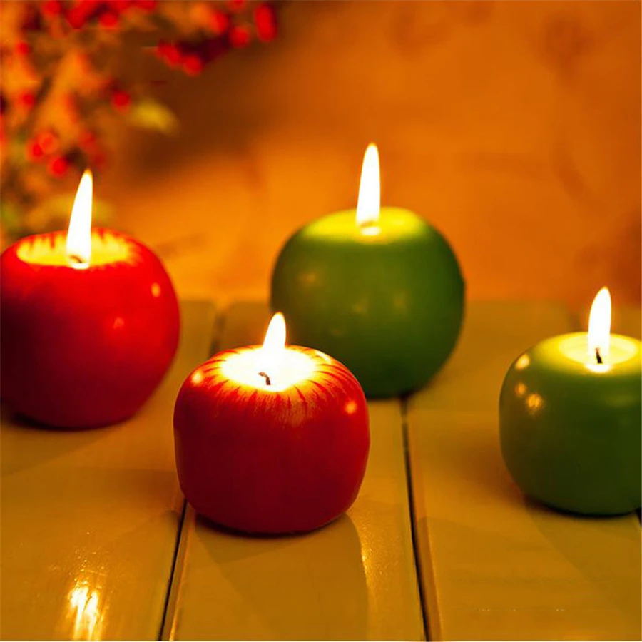 Creative Apple Christmas Candles Aromatherapy Bougies Mariage Velas Wax