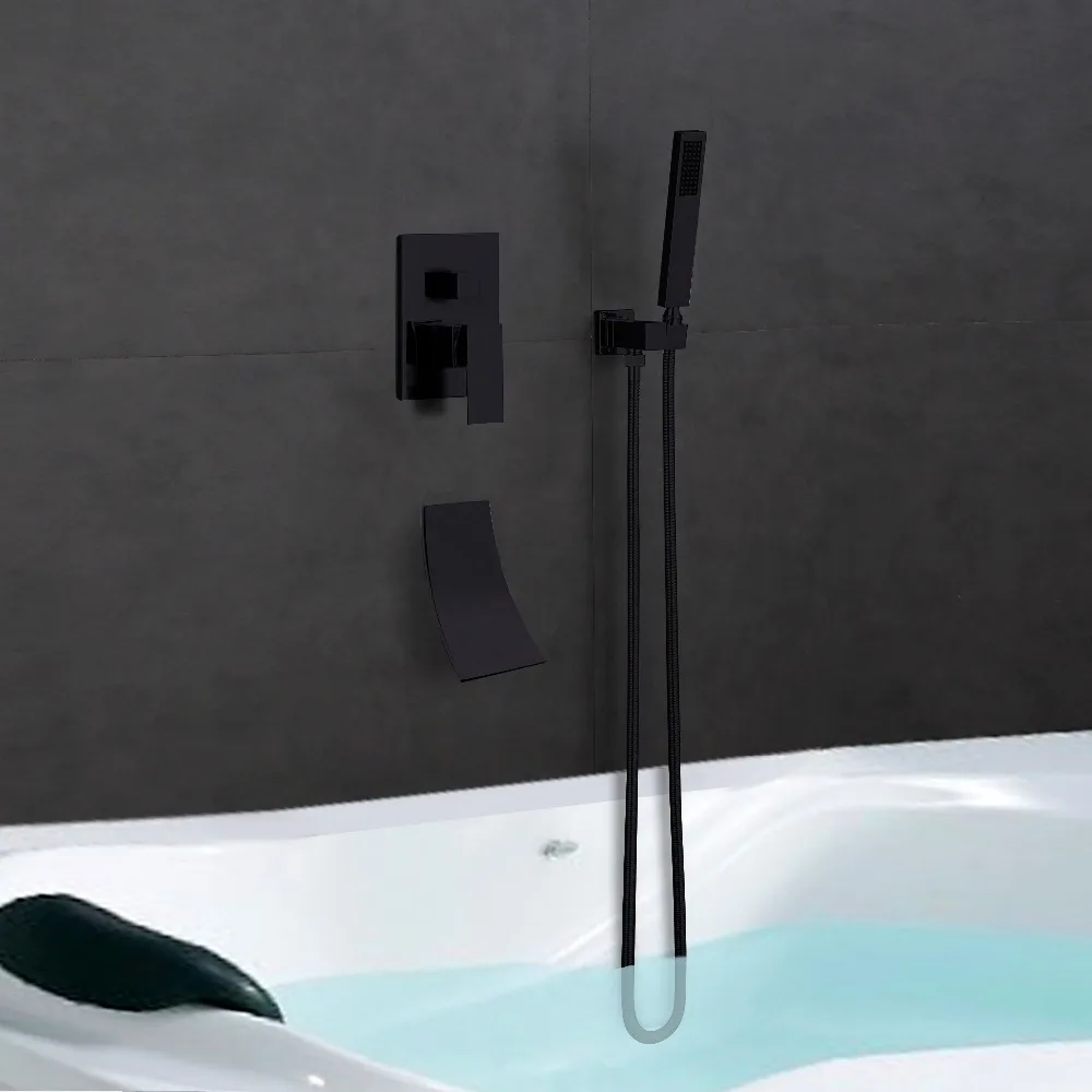 Хромированные латунные смесители для душа черный водопад душевой набор дождевые краны потайной смеситель для ванной кран настенный душевой armatur