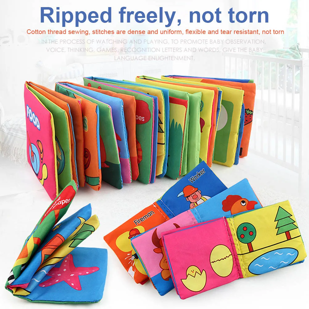 

1 Pcs Children Baby Educational Book Cognize Cloth Fabric Toy Durable Development @ZJF