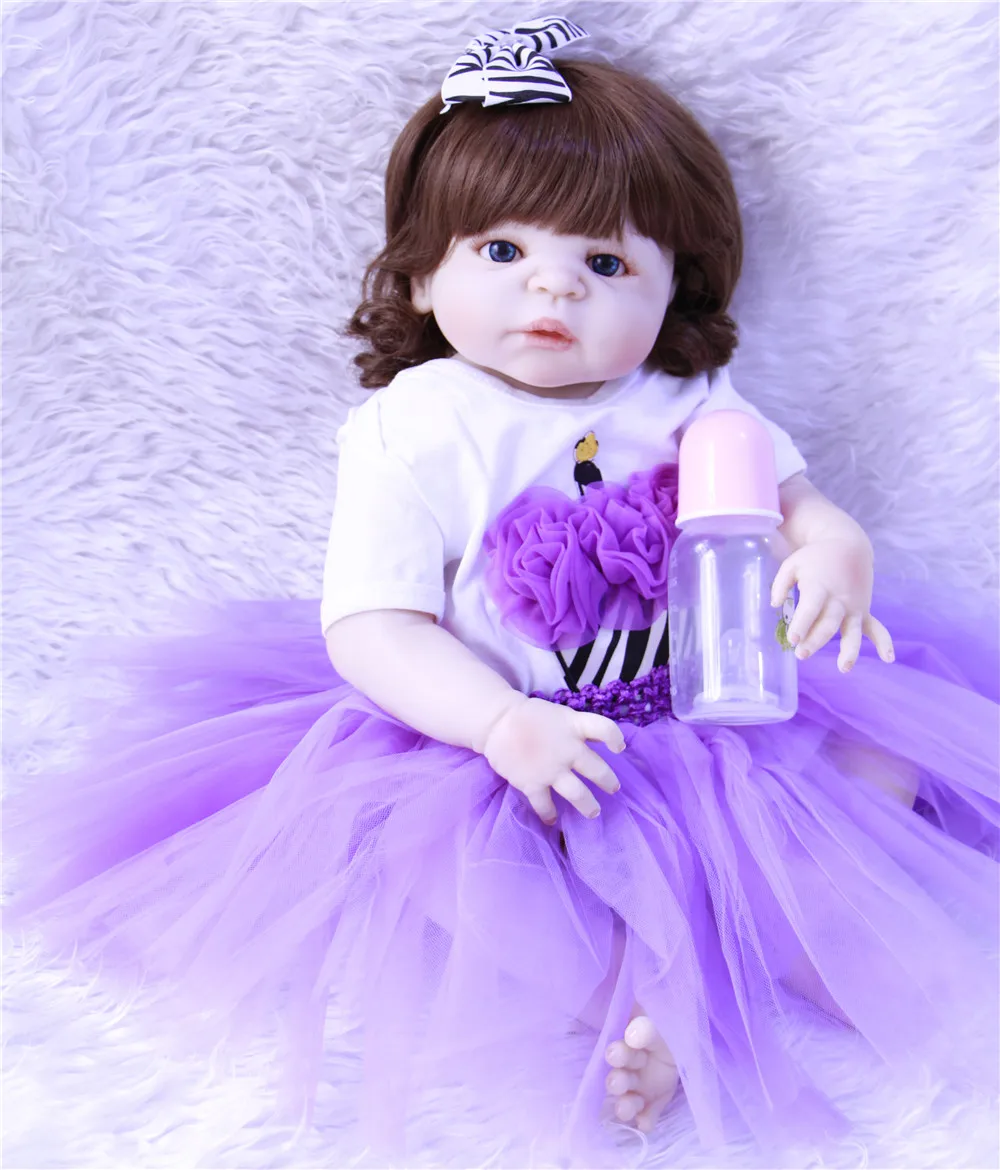 

NPK dolls reborn full silicone reborn baby girl 23"57cm alive new born babies for children gift bebes reborn bonecas brinquedo