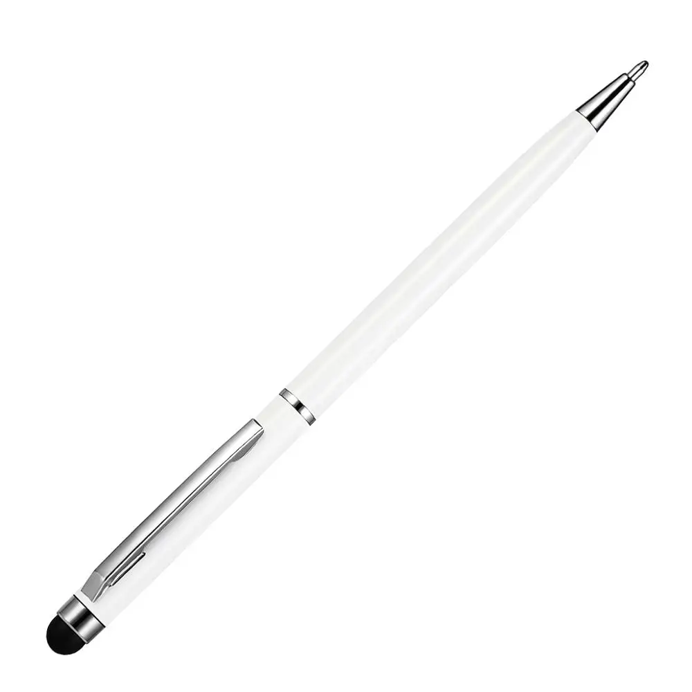 Шариковая ручка 2 в 1 стилус для сенсорных экранов устройств/стилус для iPad, iPhone, Kindle, samsung, htc, планшетов и других Touc - Цвет: Белый