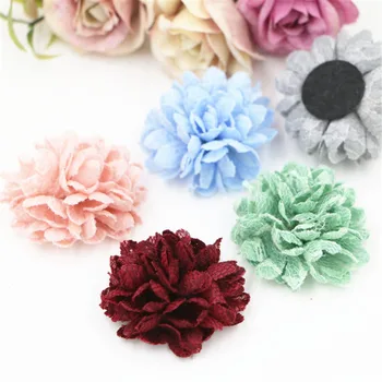 

20PCS/Lot Fabric Lace Flower Crafts Flatback Handmade Floral Flowers Fit for Girls Hair Jewelry Headband Hair Clips