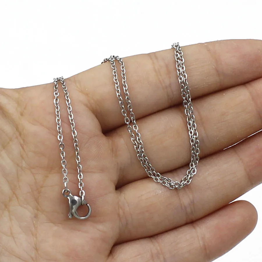 10pcs/lot 45cm Stainless Steel Necklace Chain 1mm thickness chain-in Choker Necklaces from 