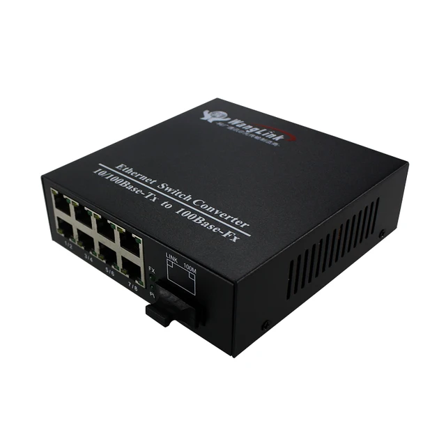 10100mbps 8port Ethernet Rj45 To Fiber Optic Media Converter Sc