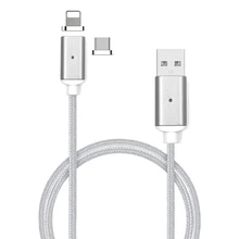 Magnetic Cable Micro USB Lighting Interface 2 in 1 for iOS Android Phone Data Charging Magnet Charger Cable for iPhone 6 7 Plus