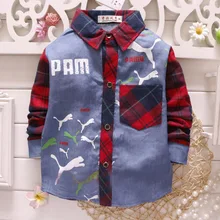 2016 Autumn Fashion Shirts For Boys Cotton Plaid Unisex Boys Shirts Blouses Casual Regular Shirt Blouses For School Girls ss023