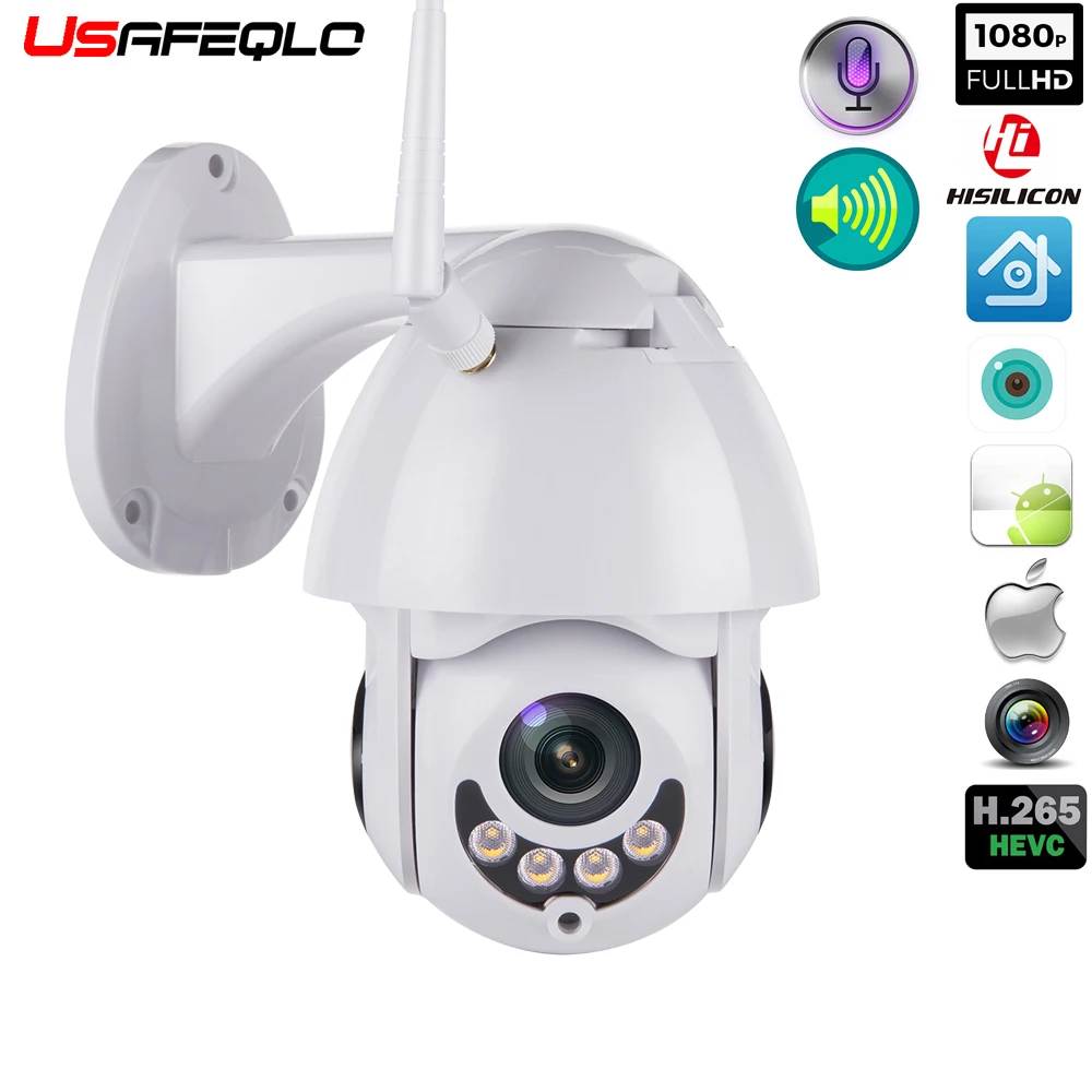 1080P 2MP супер мини PTZ купольная Беспроводная ip камера WiFi CCTV IR 30m Onvif наружная