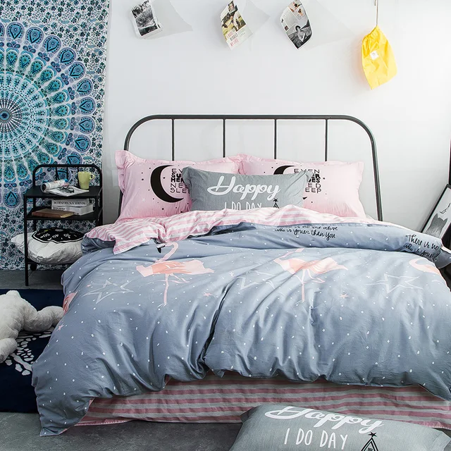 Boy Fashion Grey Duvet Cover Set Twin Queen Double Single Size Boy Fashion Grey Duvet Cover Set Twin Queen Double Single Size Pure Cotton Bedding