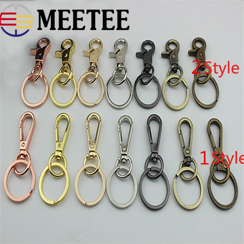 

4pcs Meetee Metal Swivel Lobster Dog Clasp Clips Buckle Keychain Car Key Ring Snap Hook Pompom Buckle Luggage Bag Buckle