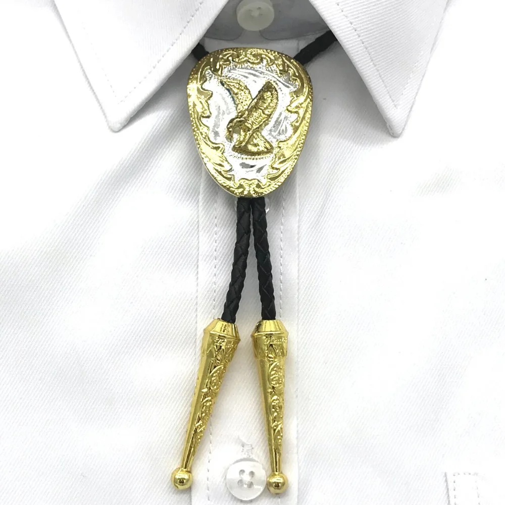 Западный Орел Боло галстук кулон ожерелье танец Родео Боло галстук металлический для женщин ковбойский Кожаный Галстук мужское ожерелье ювелирные изделия