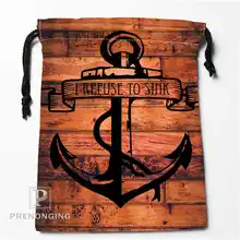Пользовательские древесины и якорь мешки Drawstring печати для хранения мода путешествия мини-сумка Плавание Пеший Туризм игрушки мешок Размеры 18x22 см#171208-06