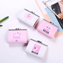 1 шт. мультяшный женский кошелек из искусственной кожи с изображением животных фламинго, кошелек с замком для монет, сумка для карт, чехол для ключей, кошелек, канцелярская карточка, держатели
