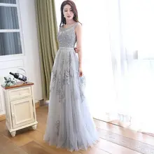 Elegante Spitze Abendkleider Open Back Abend Party Kleid Perlen eine Linie Scoop Robe de soiree Real Photo Formale Partei kleid
