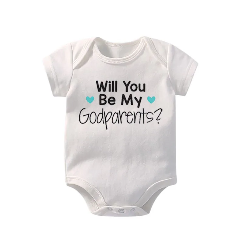 

2019 ysculbutol New Design fashion will you be my godparents bodysuit customized baby boy girl clothes