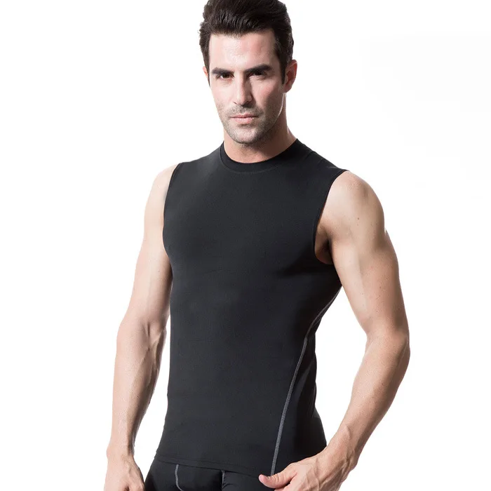 men's pro sleeveless fitted top