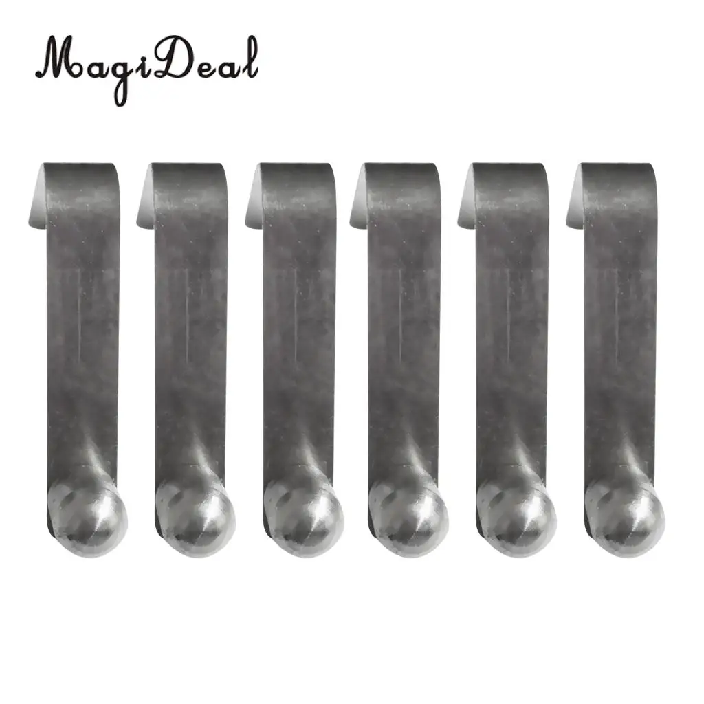 MagiDeal Pack 8 Durable Stainless Steel Single Button Snap Clips 8mm - Kayak Paddle Spring Clip - Tent Pole - Awning Accessories