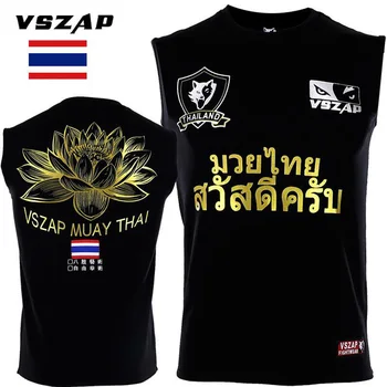 

Summer New VSZAP Lotus Fitness Vest MMA Sleeveless Vest UFC Broadcasting Muay Thai Tiger Sanda Fighting Vest High Quality Cotton