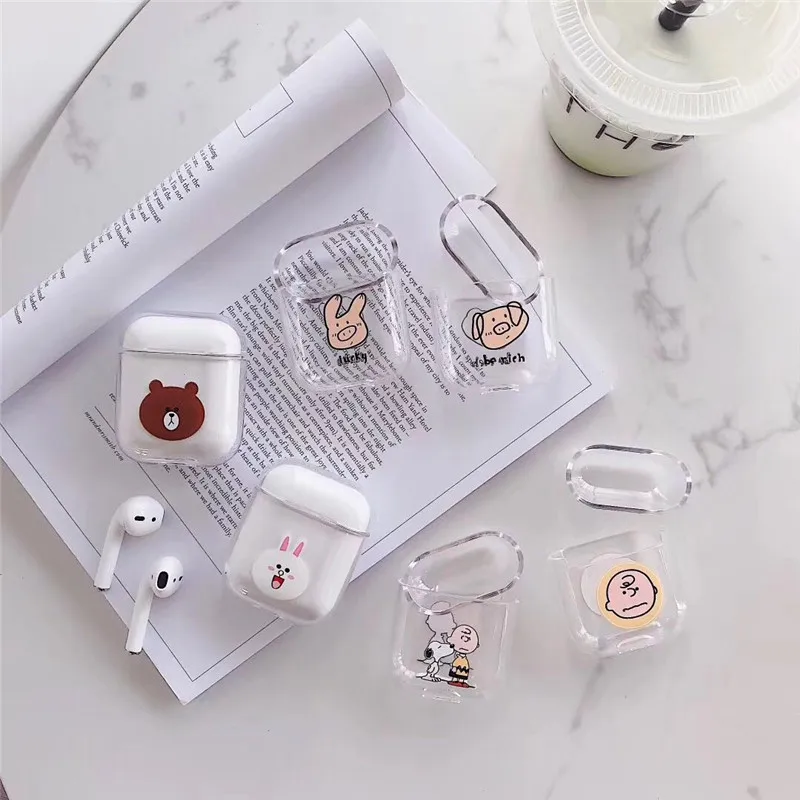 

Cute Case for Apple airpods Cover Cartoon Protective new Hard Case Transparent Wireless Earphone Cases For iphone Headphone case