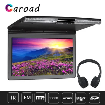 

17.3'' Car Ceiling Flip Down Roof Mount Monitor 1920x1080 Full HD Screen MP5 Player With HDMI USB SD IR FM Transmitter Speaker